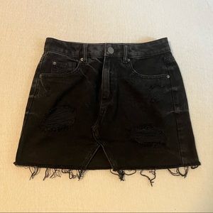 black distressed jean skirt from garage! Size XS